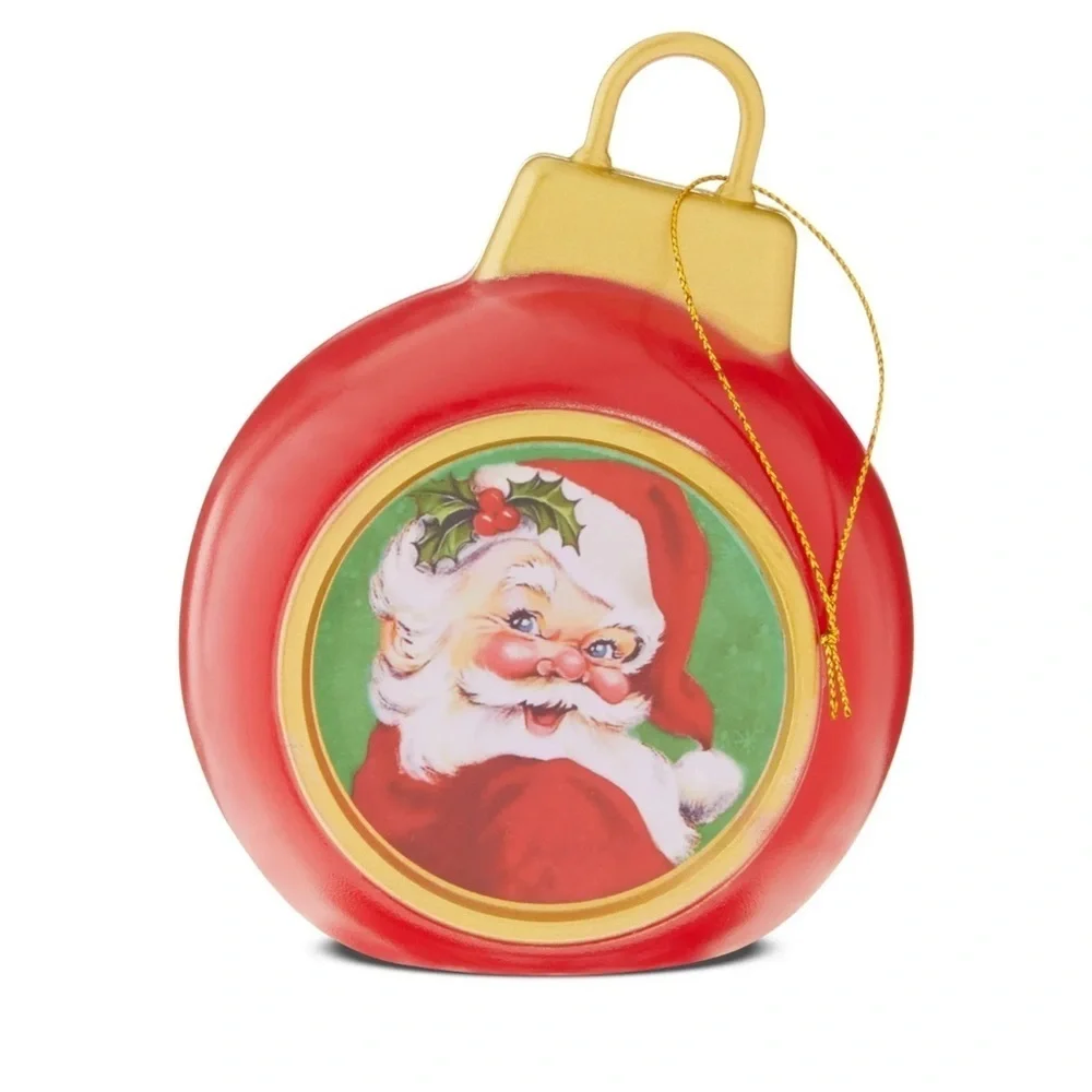 Mr. Christmas Mini Blow Mold Light Up Santa Christmas Ornament 5” Retro Holiday